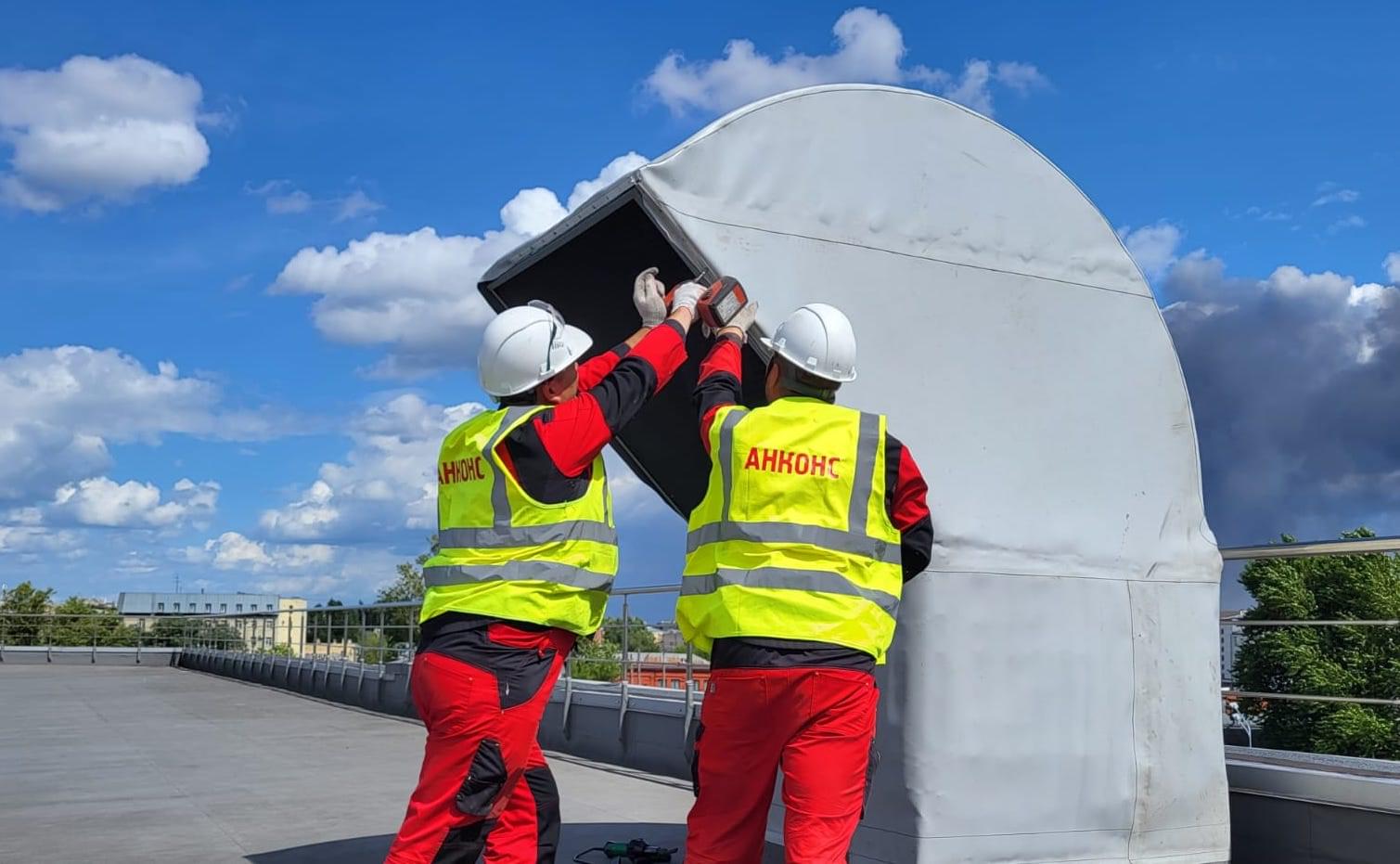 монтаж мембраны на кровлю