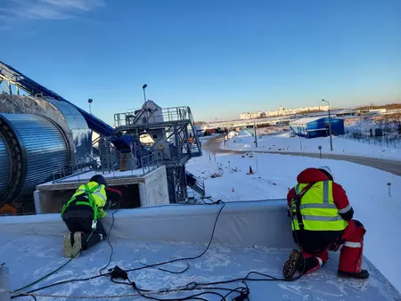 Монтаж мембранной кровли зимой